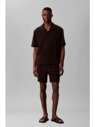 calvin klein jeans ανδρική βερμούδα με waffle pattern regular fit - lv04rc248g μαύρο