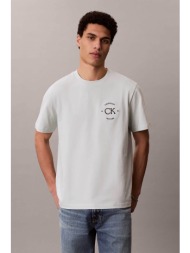 calvin klein jeans ανδρικό t-shirt μονόχρωμο με λογότυπο relaxed fit - lv04re825g εκρού