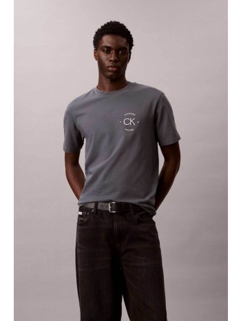 calvin klein jeans ανδρικό t-shirt μονόχρωμο με λογότυπο