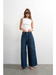 topshop γυναικείο τζιν παντελόνι barrel fit `eva` - 31001748 denim blue