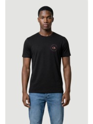 calvin klein jeans ανδρικό t-shirt μονόχρωμο με λογότυπο relaxed fit - lv04rf801g μαύρο