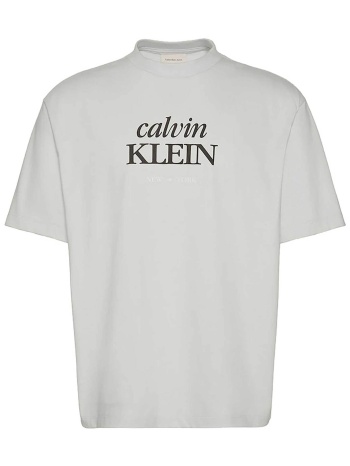 calvin klein jeans ανδρικό t-shirt μονόχρωμο με λογότυπο