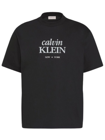 calvin klein jeans ανδρικό t-shirt μονόχρωμο με λογότυπο