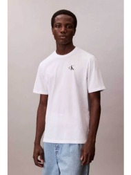calvin klein jeans ανδρικό t-shirt μονόχρωμο με λογότυπο relaxed fit - lv14rf852g λευκό