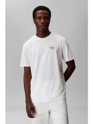 calvin klein jeans ανδρικό t-shirt μονόχρωμο με λογότυπο regular fit - lv04rf278g λευκό