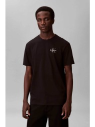 calvin klein jeans ανδρικό t-shirt μονόχρωμο με λογότυπο regular fit - lv04rf278g μαύρο