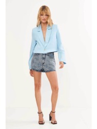 colcci γυναικείο σορτς denim με all-over print straight fit `cancun` - 006.11.00227 denim blue