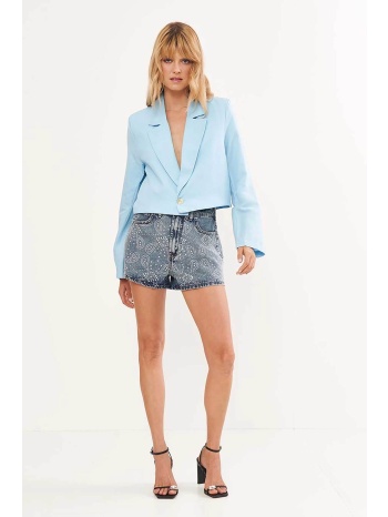 colcci γυναικείο σορτς denim με all-over print straight fit
