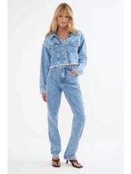 colcci γυναικείο denim μπουφάν με στρας - 032.11.00110 denim blue