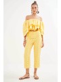colcci γυναικεία μπλούζα με βολάν cropped `riviera` - 036.01.30348 κίτρινο