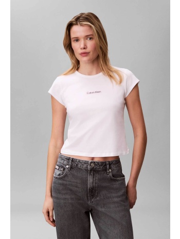 calvin klein jeans γυναικείο t-shirt μονόχρωμο με λογότυπο