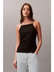 calvin klein jeans γυναικείο τοπ αμάνικο με λεπτή τιράντα και λογότυπο - lv044f206g μαύρο