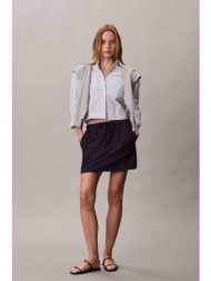 calvin klein jeans γυναικείο πουκάμισο ριγέ cropped boxy fit - lv047f105g γαλάζιο