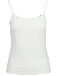 calvin klein jeans γυναικείο τοπ αμάνικο με λεπτή τιράντα και λογότυπο slim fit - lv047f259g λευκό