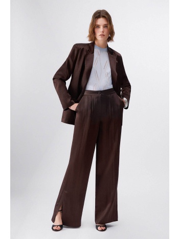 liu jo γυναικείo παντελόνι με σατέν υφή wide leg 