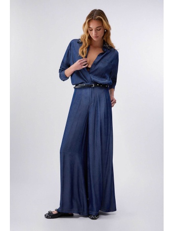 liu jo γυναικείo τζιν παντελόνι chambray flared fit 