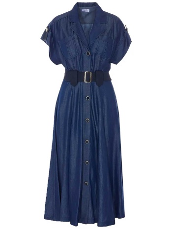 liu jo γυναικείο midi denim φόρεμα σεμιζιέ - ua6315d0335