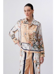 liu jo γυναικείo πουκάμισο με floral print regular fit - wa6357t2555 λευκό
