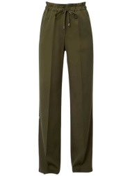 liu jo γυναικείo παντελόνι wide leg - wa6299t414a λαδί