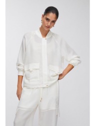 liu jo γυναικείo bomber jacket οversized - ta6230t290a λευκό