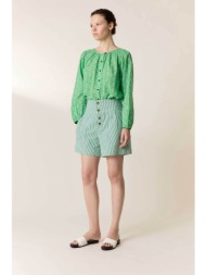 leon & harper γυναικείο σορτς ριγέ `short qitu` - qitu tc180 strp πράσινο