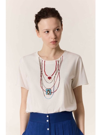 leon & harper γυναικείo t-shirt με κεντήματα `toro summer `