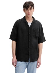 hugo boss ανδρικό πουκάμισο μονόχρωμο oversized fit `exolino` - 50561715 μαύρο