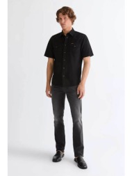 wrangler® ανδρικό τζιν παντελόνι πεντάτσεπο straight fit `greensboro` - 112377796 μαύρο