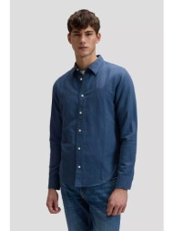 lee® ανδρικό πουκάμισο με logo print μονόχρωμο regular fit - 112376544 μπλε