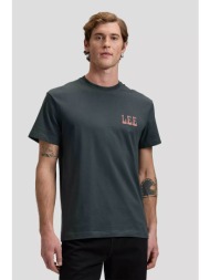 lee® ανδρικό t-shirt με λογότυπο και lettering στο πίσω μέρος relaxed fit `vinyl` - 112376460 ανθρακ