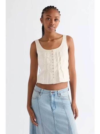 wrangler® γυναικεία μπλούζα αμάνικη με σούρες slim fit 