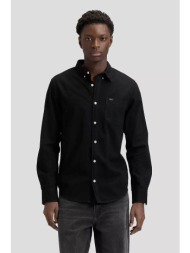 lee® ανδρικό πουκάμισο button down με τσέπη regular fit - 112376555 μαύρο