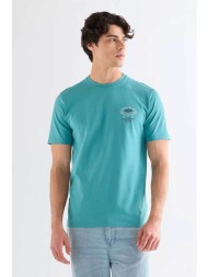 wrangler® ανδρικό t-shirt με print regular fit `small americana` - 112377983 πράσινο aqua