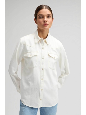 lee® γυναικείο denim overshirt μονόχρωμο με flap τσέπες σε προσφορά