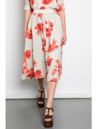 niso γυναικεία φούστα midi με floral print - ali01ske26 πορτοκαλί