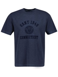 gant ανδρικό t-shirt με κεντημένο lettering regular fit - 2003410 μπλε σκούρο