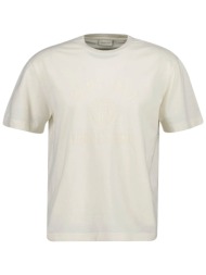 gant ανδρικό t-shirt με κεντημένο lettering regular fit - 2003410 κρέμ