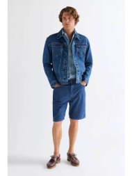 wrangler® ανδρική denim βερμούδα πεντάτσεπη regular fit `cowboy` - 112378443 denim blue σκούρο