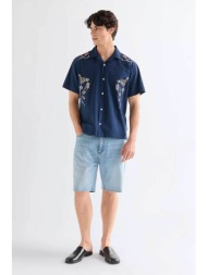 wrangler® ανδρική denim βερμούδα πεντάτσεπη regular fit `cowboy` - 112378439-** denim blue ανοιχτό