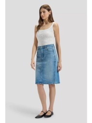 lee® γυναικεία midi φούστα denim πεντάτσεπη με σκίσιμο - 112381377 denim blue