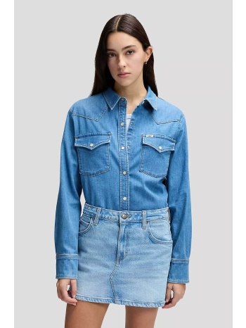 lee γυναικείο denim πουκάμισο με τσέπες `western` 