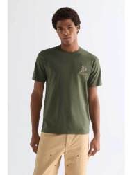 wrangler® ανδρικό t-shirt με κέντημα regular fit - 112377989 χακί