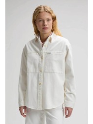 lee® γυναικείο denim overshirt μονόχρωμο με τσέπες `utility` - 112377053 λευκό