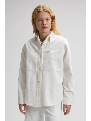 lee® γυναικείο denim overshirt μονόχρωμο με τσέπες