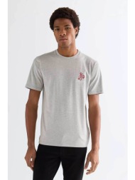 wrangler® ανδρικό t-shirt με κέντημα regular fit - 112377988 γκρι