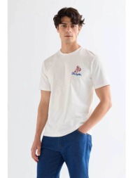 wrangler® ανδρικό t-shirt με κέντημα regular fit - 112377987 λευκό