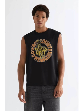 wrangler® ανδρική αμάνικη μπλούζα με graphic print relaxed