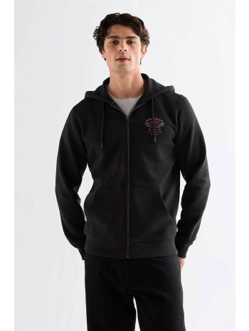 wrangler® ανδρική ζακέτα φούτερ με κουκούλα και print