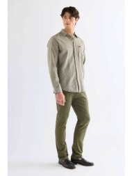 wrangler® ανδρικό παντελόνι πεντάτσεπο straight fit `greensboro` - 112378997 χακί