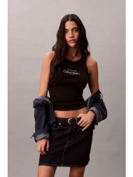 calvin klein jeans γυναικείο τοπ αμάνικο ribbed - lv047f816g μαύρο